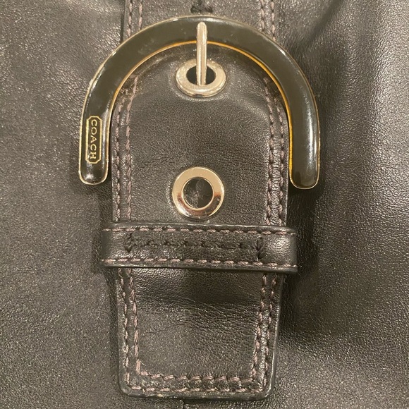 Coach Black Leather Hobo Shoulder Bag –Style F35702 (M1119) 2011 Baby Blue lined - Picture 14 of 15